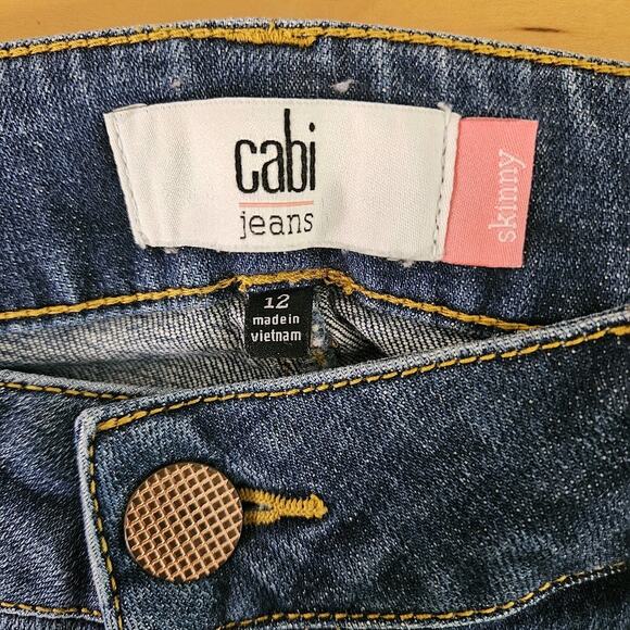 CAbi Jeans Womens 12 Med Wash Skinny Stretch Denim Mid Rise 5 Pocket Style 5882 - Picture 7 of 9